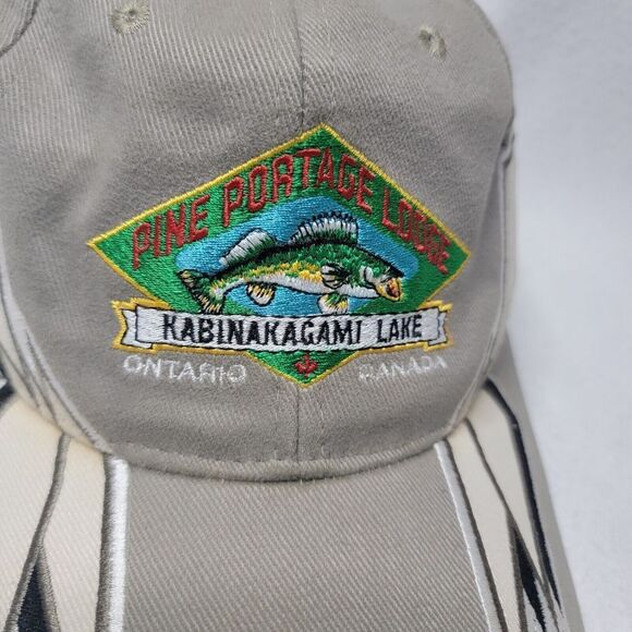 Vintage Pine Portage Lodge Hat Cap Beige Men's One Size Strapback Kabinakagami - Picture 2 of 9